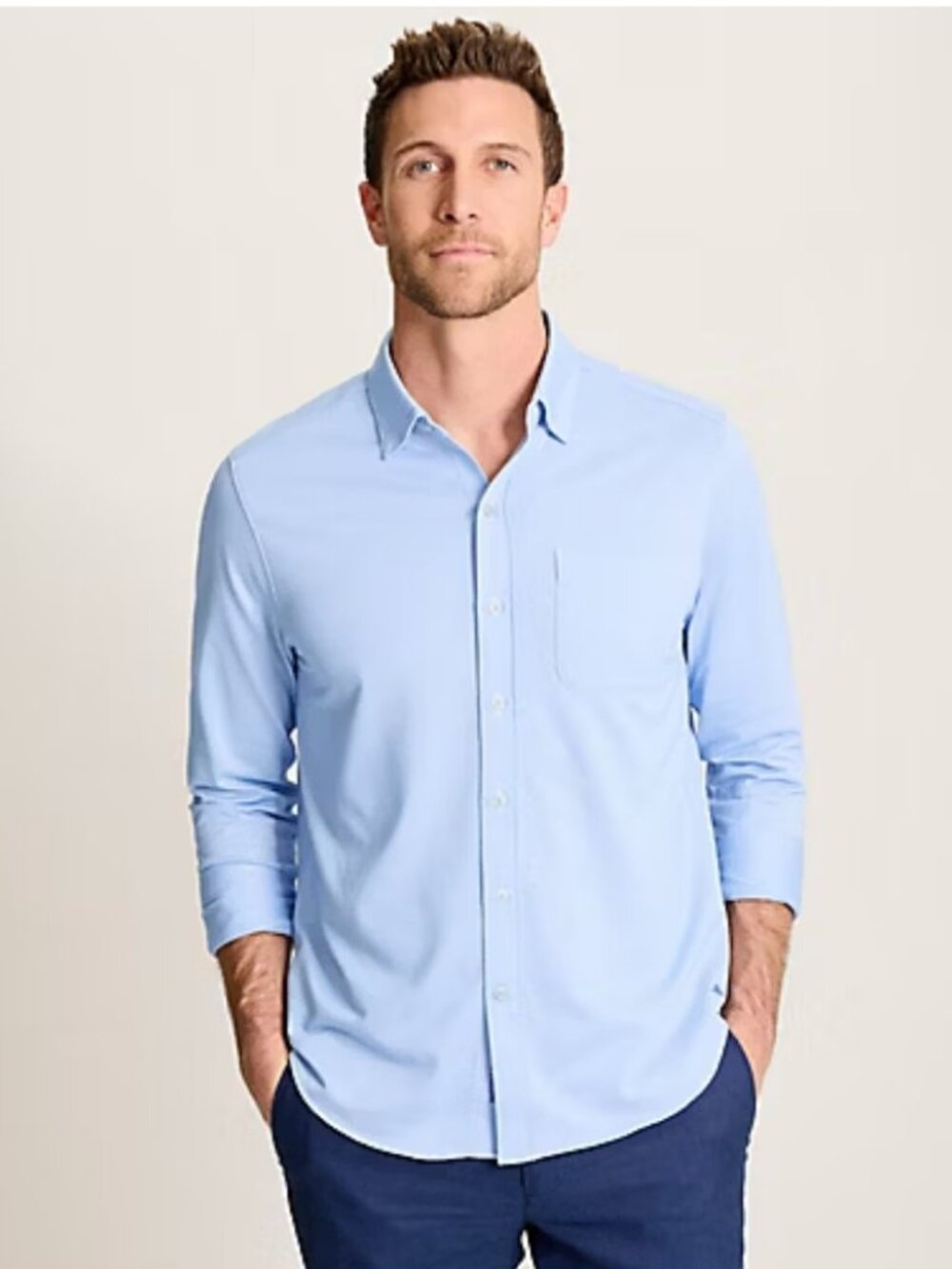 Tommy Bahama San Lucio Stretch IslandZone Shirt Supima Cotton Blue XL Golf